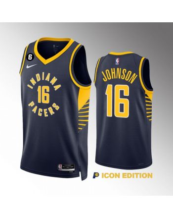 James Johnson 16 Indiana Pacers Navy Icon Edition 2022-23 Men Jersey Swingman