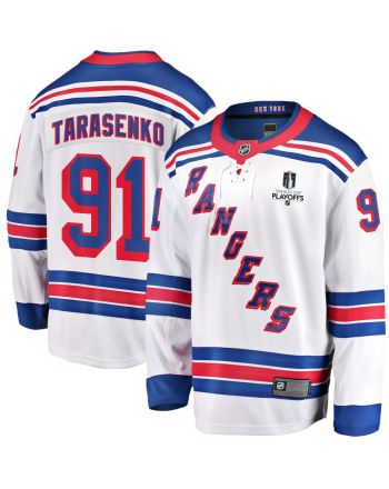 Vladimir Tarasenko 91 New York Rangers Stanley Cup 2023 Playoffs Patch Away Breakaway Men Jersey - White