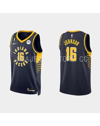 Indiana Pacers 16 James Johnson 2022-23 Icon Edition Black Men Jersey