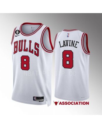 Zach LaVine 8 Chicago Bulls White Men Jersey 2022-23 Association Edition NO.6 Patch