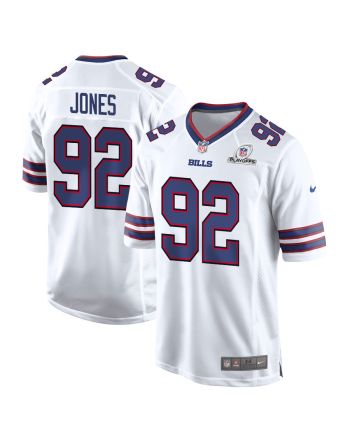 DaQuan Jones 92 Buffalo Bills 2023 Playoffs Patch Game Men Jersey - White