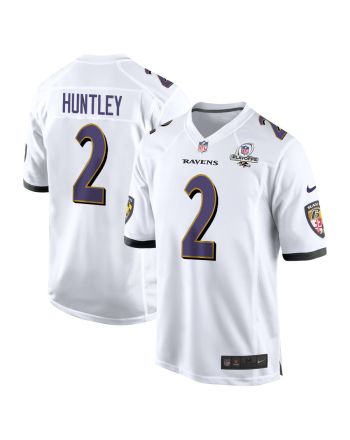 Tyler Huntley 2 Baltimore Ravens 2023 Playoffs Patch Game Men Jersey - White