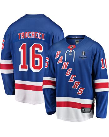 Vincent Trocheck 16 New York Rangers Stanley Cup 2023 Playoffs Patch Home Breakaway Men Jersey - Blue