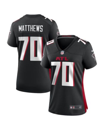 Jake Matthews 70 Atlanta Falcons Women's Game Jersey - Black