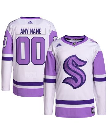 Seattle Kraken Hockey Fights Cancer Primegreen Custom Men Jersey - White/Purple