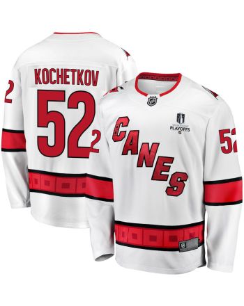 Pyotr Kochetkov 52 Carolina Hurricanes Stanley Cup 2023 Playoffs Patch Away Breakaway Men Jersey - White