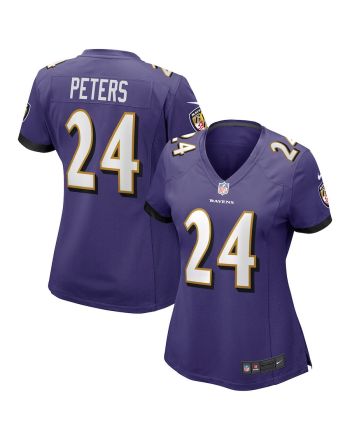 Marcus Peters 24 Baltimore Ravens Women's Game Jersey - Purple