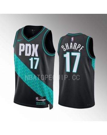 Portland Trail Blazers Shaedon Sharpe 17 2022-23 City Edition Black Jersey Swingman