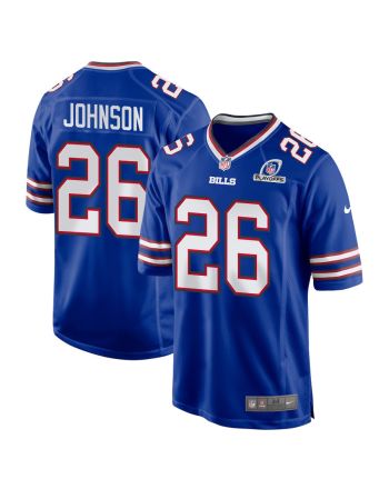 Ty Johnson 26 Buffalo Bills 2023 Playoffs Patch Game Men Jersey - Royal