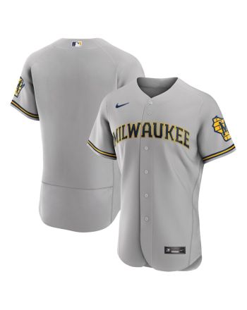 Milwaukee Brewers Road Team Logo Elite Jersey - Gray