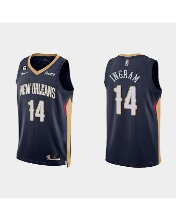 New Orleans Pelicans 14 Brandon Ingram 2022-23 Icon Edition Navy Men Jersey