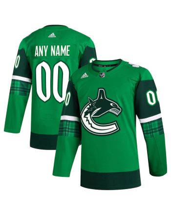 Vancouver Canucks St. Patrick's Day Custom Men Jersey - Kelly Green