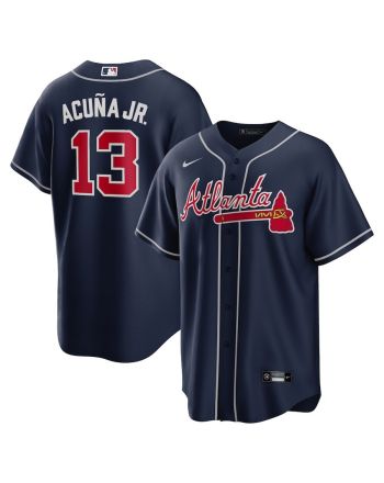 Ronald Acuna Jr. 13 Atlanta Braves Alternate Player Name Jersey - Navy