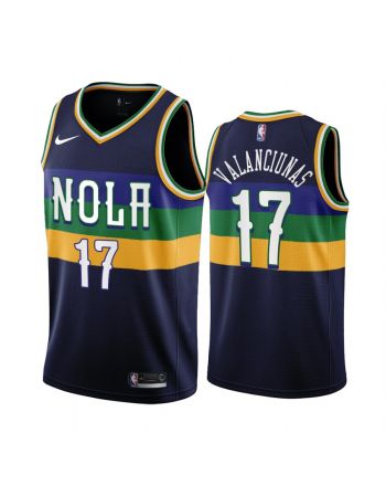 2022-23 New Orleans Pelicans Jonas Valanciunas 17 Navy City Edition Jersey