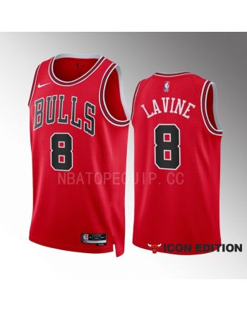 Zach LaVine 8 2022-23 Chicago Bulls Red Icon Edition Jersey Swingman