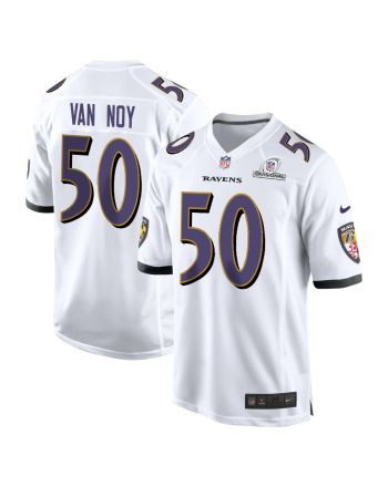 Kyle Van Noy 50 Baltimore Ravens 2024 Divisional Patch Game Men Jersey - White