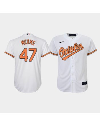 Youth Baltimore Orioles John Means 47 White Home Jersey Jersey