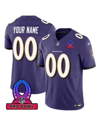 Baltimore Ravens 2024 Pro Bowl Patch Game Custom Men Jersey - Purple