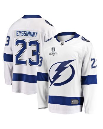 Mikey Eyssimont 23 Tampa Bay Lightning Stanley Cup 2023 Playoffs Patch Away Breakaway Men Jersey - White