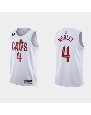 Gold is Back Cleveland Cavaliers 4 Evan Mobley 2022-23 Association Edition White Men Jersey