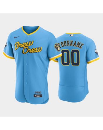 Custom 00 2022-23 City Connect Milwaukee Brewers Jersey - Powder Blue