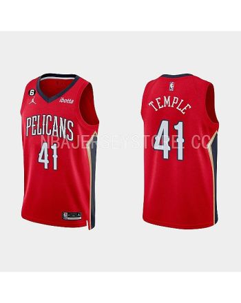 New Orleans Pelicans Garrett Temple 41 Red 2022-23 Statement Edition Men Jersey