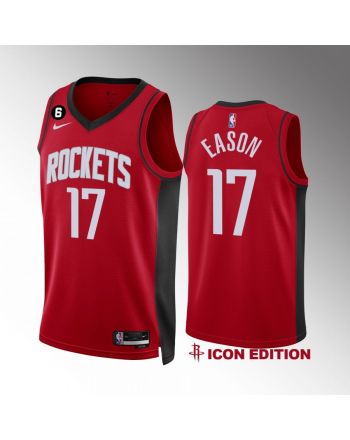 Houston Rockets Tari Eason 17 2022-23 Icon Edition Red Jersey NO.6 Patch