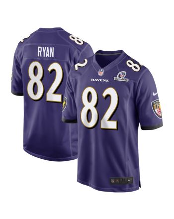 Sean Ryan 82 Baltimore Ravens 2024 Divisional Patch Game Men Jersey - Purple