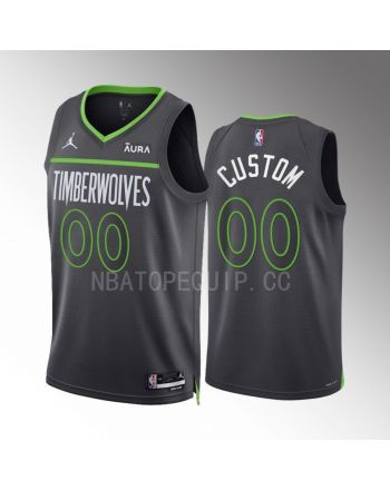 Minnesota Timberwolves Custom 00 Statement Edition Anthracite 2022-23 Men Jersey Swingman