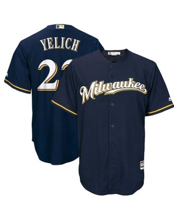 Christian Yelich Milwaukee Brewers Alternate Official Cool Base Player Jersey - Navy