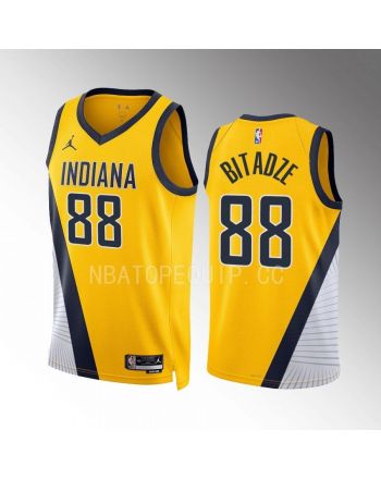 Goga Bitadze 88 Indiana Pacers Yellow Statement Edition 2022-23 Jersey Swingman