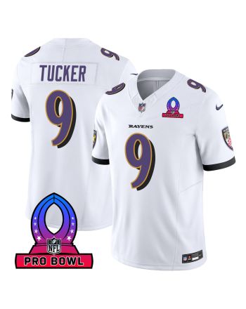 Justin Tucker 9 Baltimore Ravens 2024 Pro Bowl Patch Game Men Jersey - White