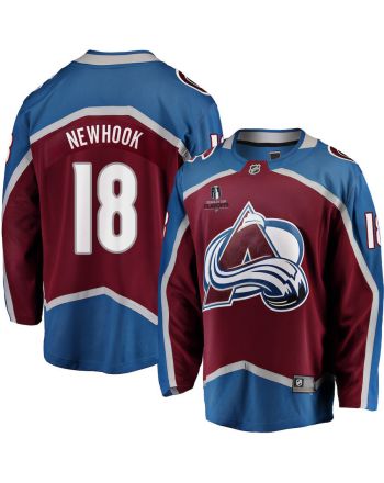 Alex Newhook 18 Colorado Avalanche Stanley Cup 2023 Playoffs Patch Home Breakaway Men Jersey - Burgundy