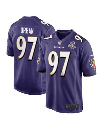 Brent Urban 97 Baltimore Ravens 2023 Playoffs Patch Game Men Jersey - Purple