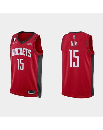 Houston Rockets 15 Daishen Nix 2022-23 Icon Edition Red Men Jersey