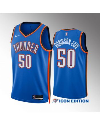 Oklahoma City Thunder 2022-23 Jeremiah Robinson-Earl 50 Icon Edition Blue Men Jersey Swingman