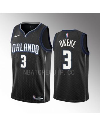 Chuma Okeke 3 2022-23 Orlando Magic Black City Edition Men Jersey Swingman