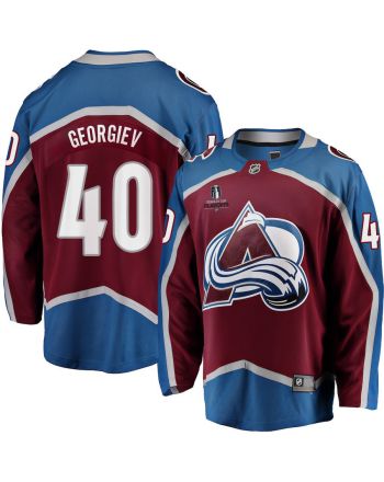 Alexandar Georgiev 40 Colorado Avalanche Stanley Cup 2023 Playoffs Patch Home Breakaway Men Jersey - Burgundy