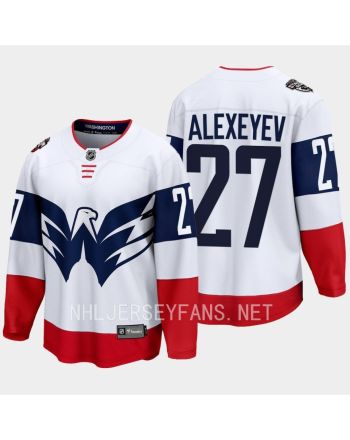 Alexander Alexeyev 27 Washington Capitals 2023 Jersey Stadium White Primegreen