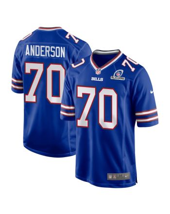 Alec Anderson 70 Buffalo Bills 2023 Playoffs Patch Game Men Jersey - Royal