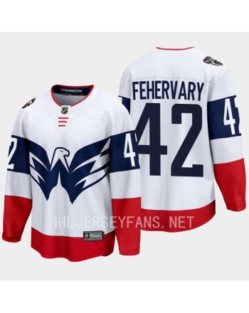 Martin Fehervary 42 Washington Capitals 2023 Jersey Stadium White Primegreen