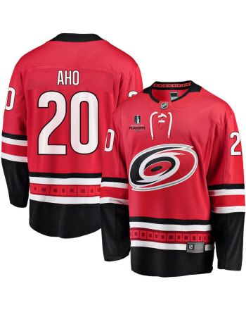 Sebastian Aho 20 Carolina Hurricanes Stanley Cup 2023 Playoffs Patch Home Breakaway Men Jersey - Red