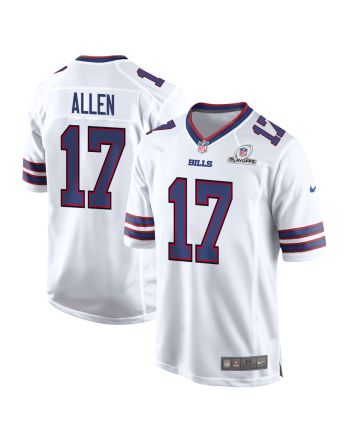 Josh Allen 17 Buffalo Bills 2023 Playoffs Patch Game Men Jersey - White