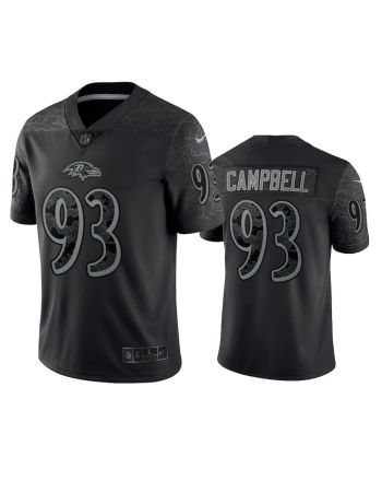 Calais Campbell 93 Baltimore Ravens Black Reflective Limited Jersey - Men