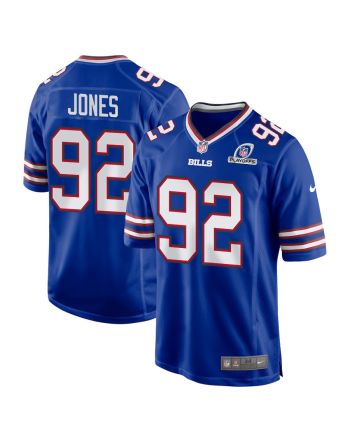 DaQuan Jones 92 Buffalo Bills 2023 Playoffs Patch Game Men Jersey - Royal