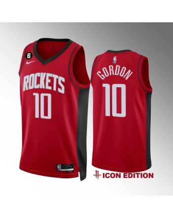 Houston Rockets Eric Gordon 10 2022-23 Icon Edition Red Jersey NO.6 Patch