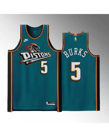 Alec Burks 5 2022-23 Detroit Pistons Teal Classic Edition Jersey