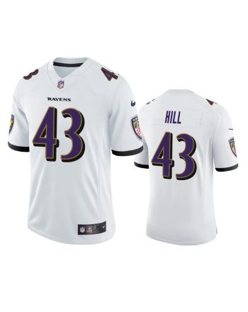 Justice Hill Baltimore Ravens White Vapor Limited Jersey