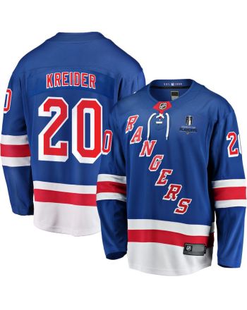 Chris Kreider 20 New York Rangers Stanley Cup 2023 Playoffs Patch Home Breakaway Men Jersey - Blue