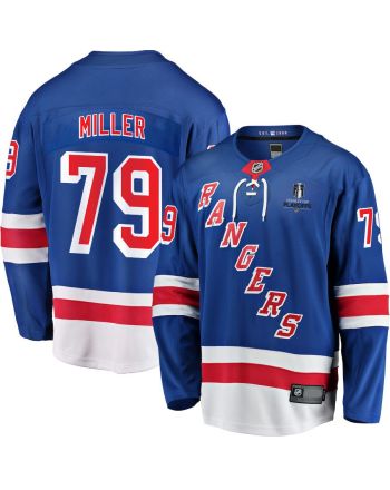 K'Andre Miller 79 New York Rangers Stanley Cup 2023 Playoffs Patch Home Breakaway Men Jersey - Blue